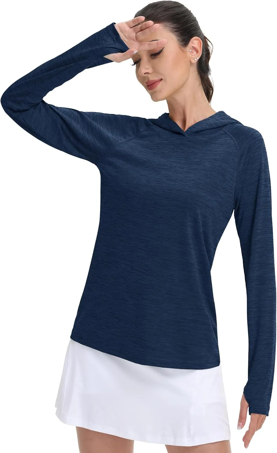 MAGCOMSEN Women's Sun Protection Hoodie Shirts UPF 50  Long Sleeve Top Quick Dry Lightweight for Hiking Athletic