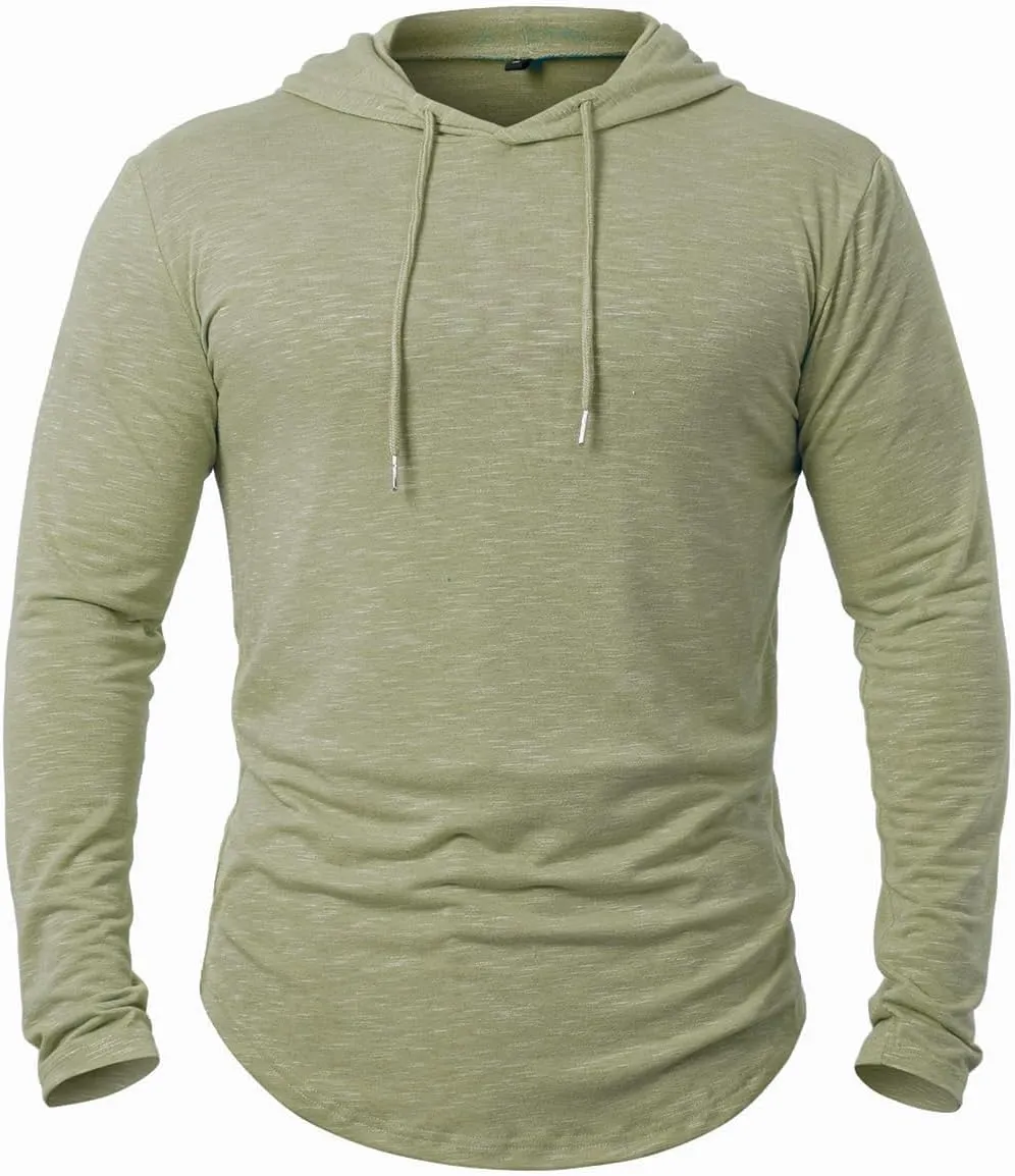 MANSDOUR Men's Athletic Hooded Shirts Long Sleeve Workout Sport Hoodie Casual Running T Shirt Quick Dry Pullover Top