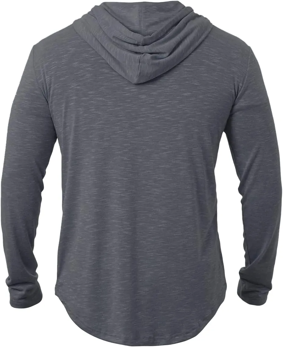 MANSDOUR Men's Athletic Hooded Shirts Long Sleeve Workout Sport Hoodie Casual Running T Shirt Quick Dry Pullover Top