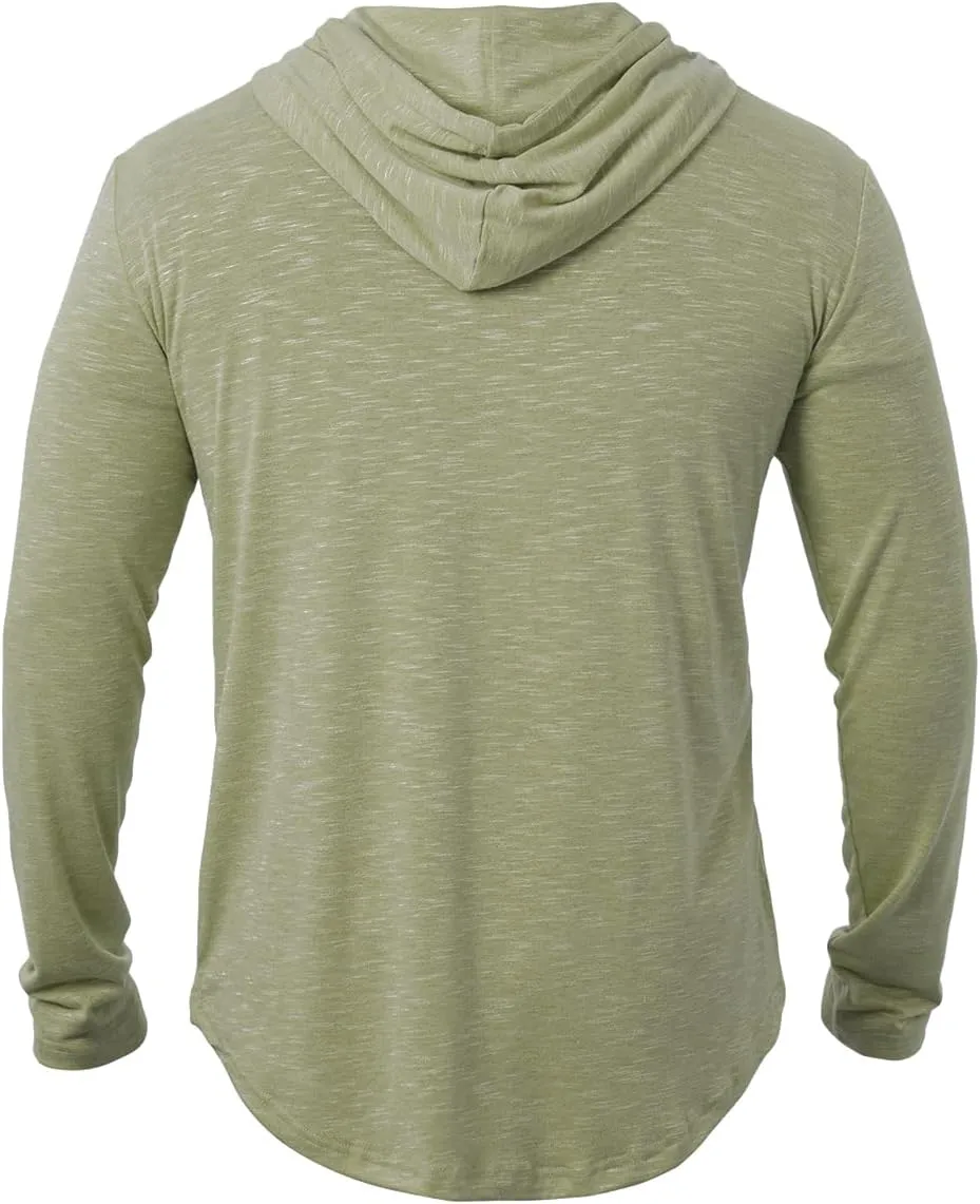 MANSDOUR Men's Athletic Hooded Shirts Long Sleeve Workout Sport Hoodie Casual Running T Shirt Quick Dry Pullover Top