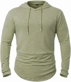 MANSDOUR Men's Athletic Hooded Shirts Long Sleeve Workout Sport Hoodie Casual Running T Shirt Quick Dry Pullover Top