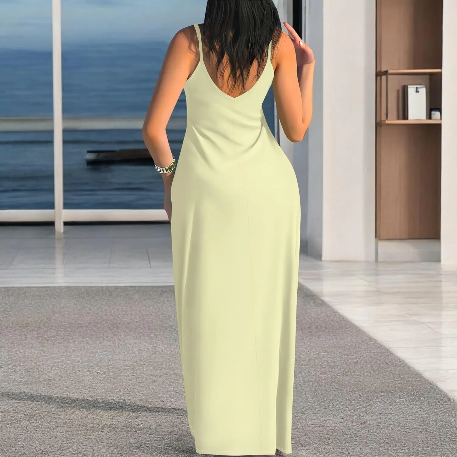 Maxi Dresses for Women Casual Floral Sleeveless Sundress Loose Summer Beach Long Dresses Spaghetti Strap Bodycon Dress S-3X