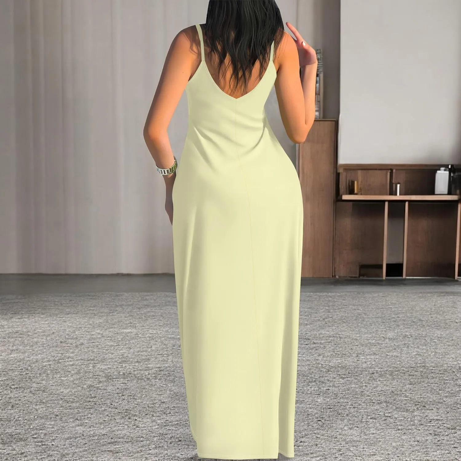 Maxi Dresses for Women Casual Floral Sleeveless Sundress Loose Summer Beach Long Dresses Spaghetti Strap Bodycon Dress S-3X
