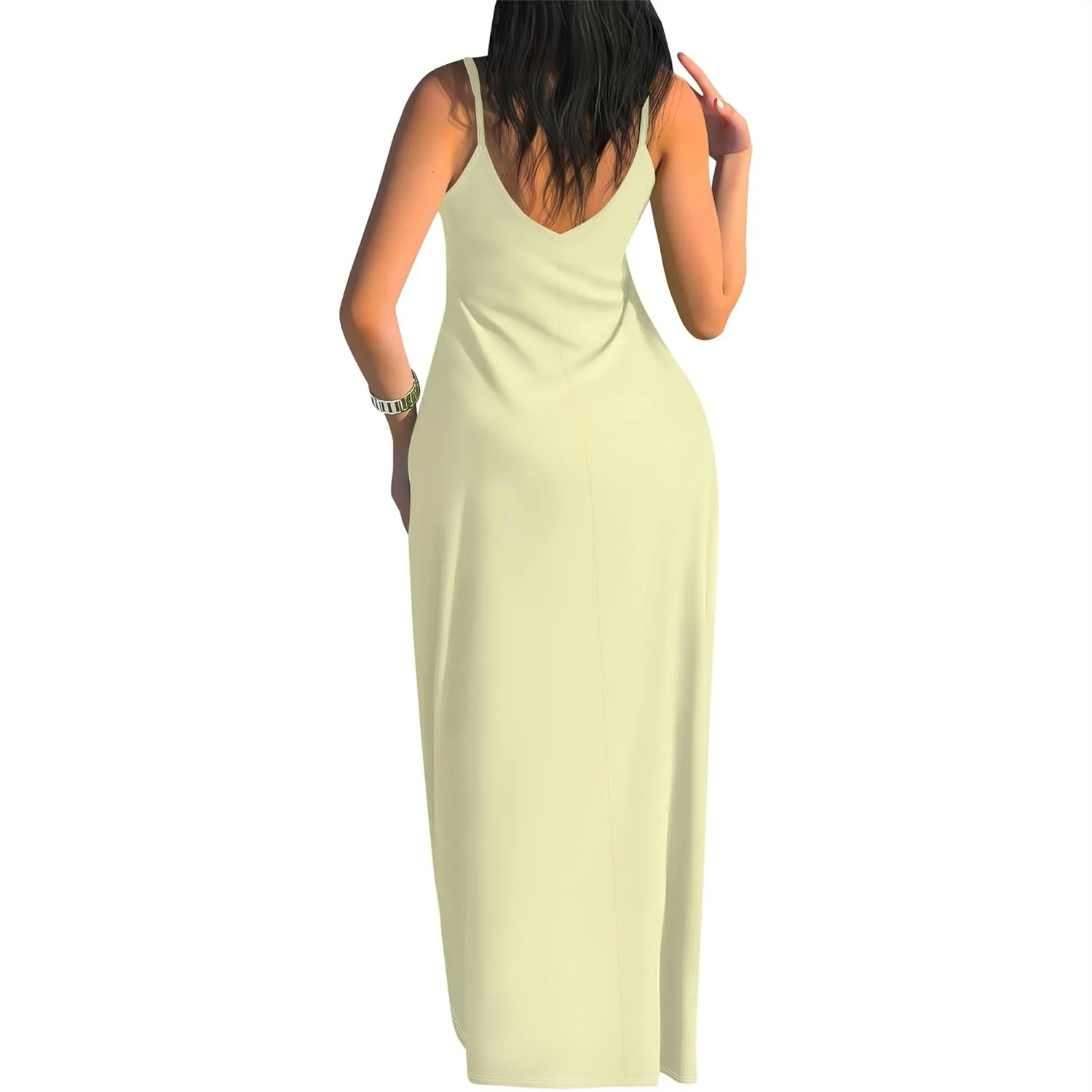 Maxi Dresses for Women Casual Floral Sleeveless Sundress Loose Summer Beach Long Dresses Spaghetti Strap Bodycon Dress S-3X