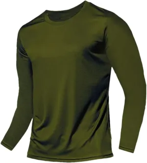 Men Summer Ice Silk Long Sleeve T-Shirt Quick Dry Breathable Outdoor Sun Protection Running Outer Wear