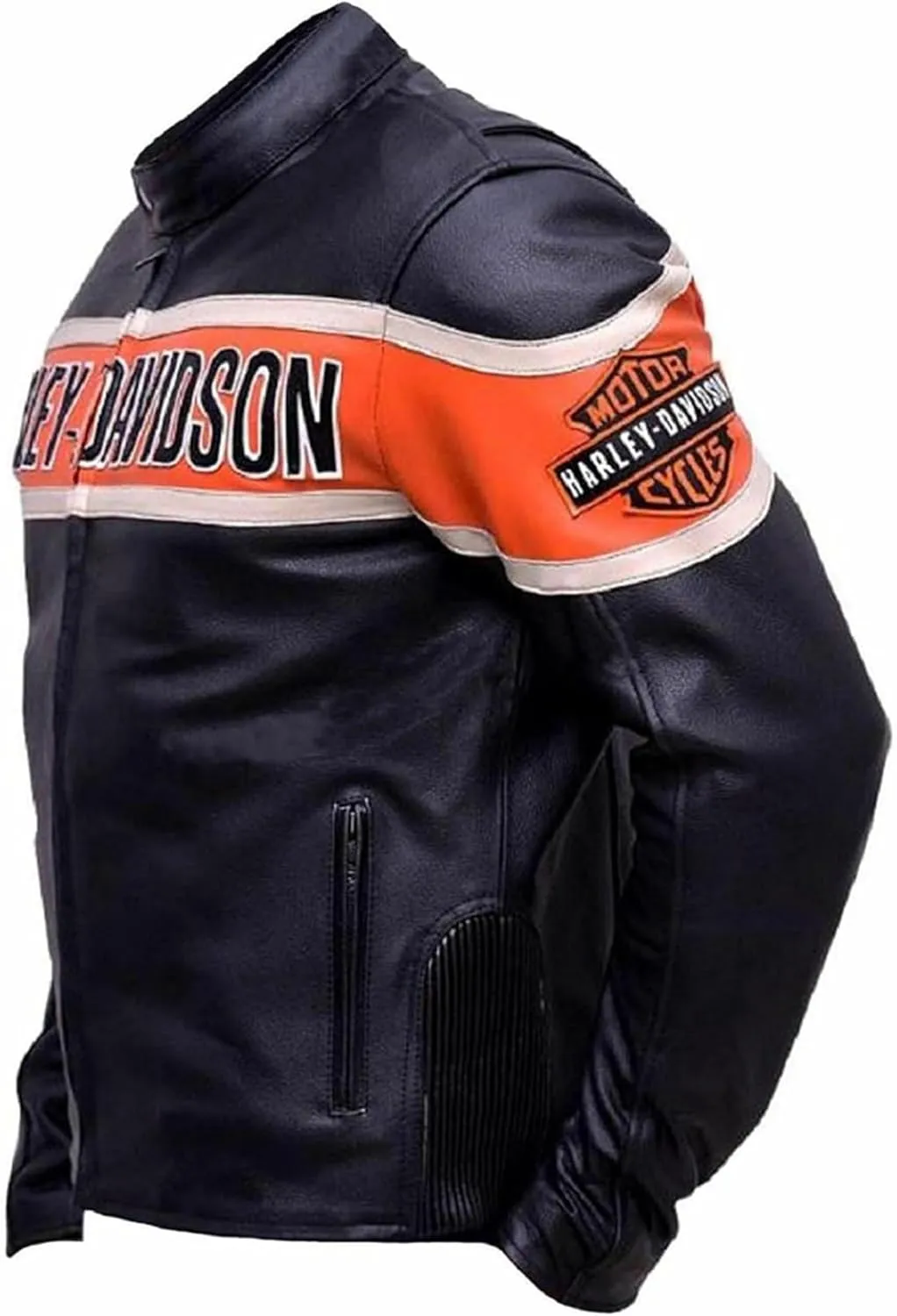 Men Victory Lane Motorcycle Jacket  Black Biker Style HD Leather Jacket