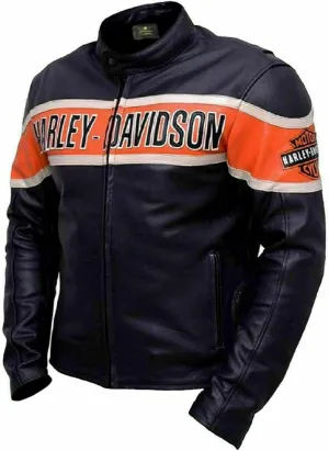 Men Victory Lane Motorcycle Jacket  Black Biker Style HD Leather Jacket