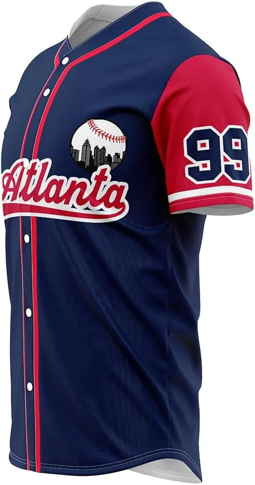 Men's 99 Baseball Jerseys 90s Hip Hop Button Down Baseball Shirts for Party Stitched