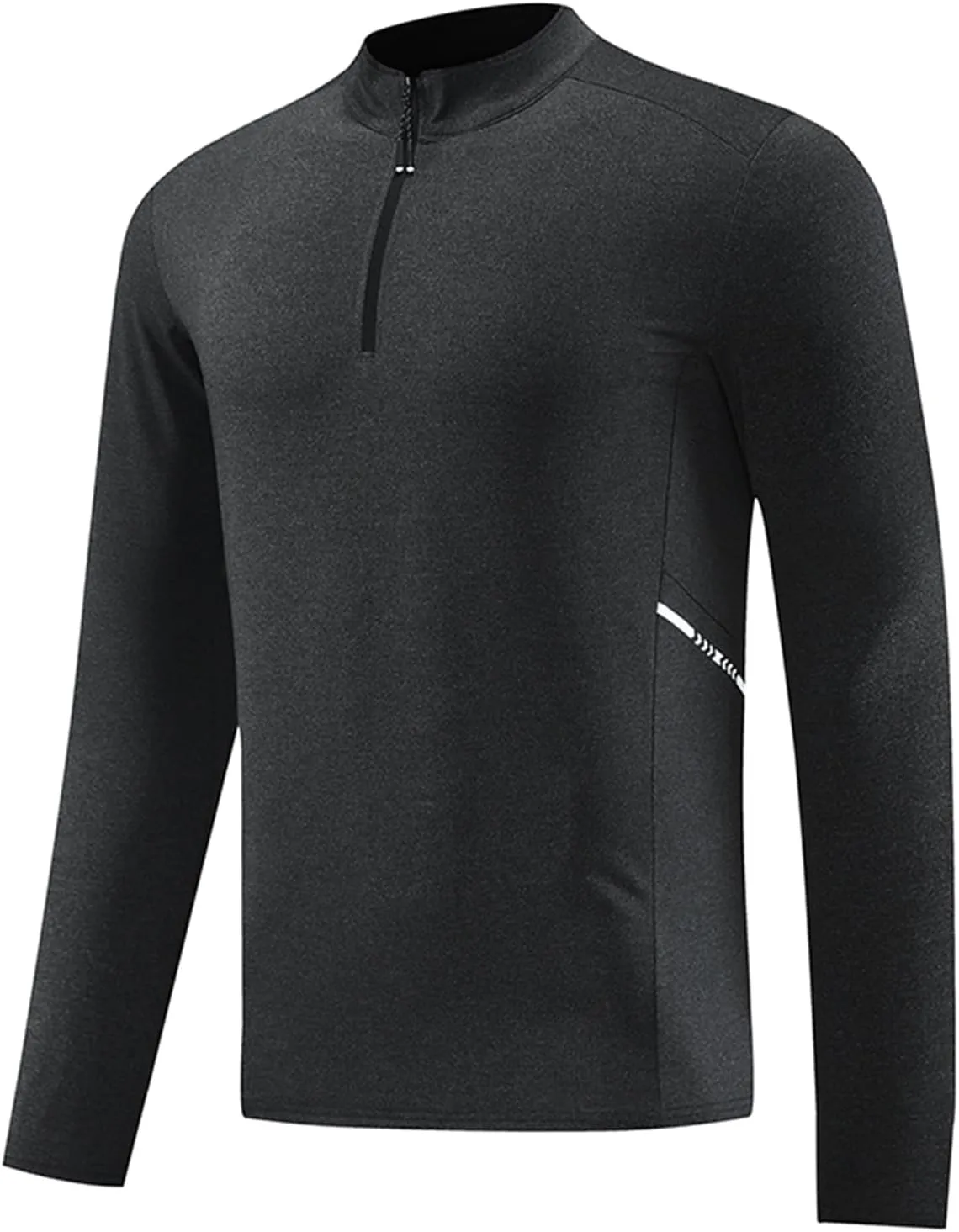 Men's Casual Long Sleeve Shirts Quarter-Zipped Moisture Wicking Cotton Quick-Dry Outdoor Shirt for Men