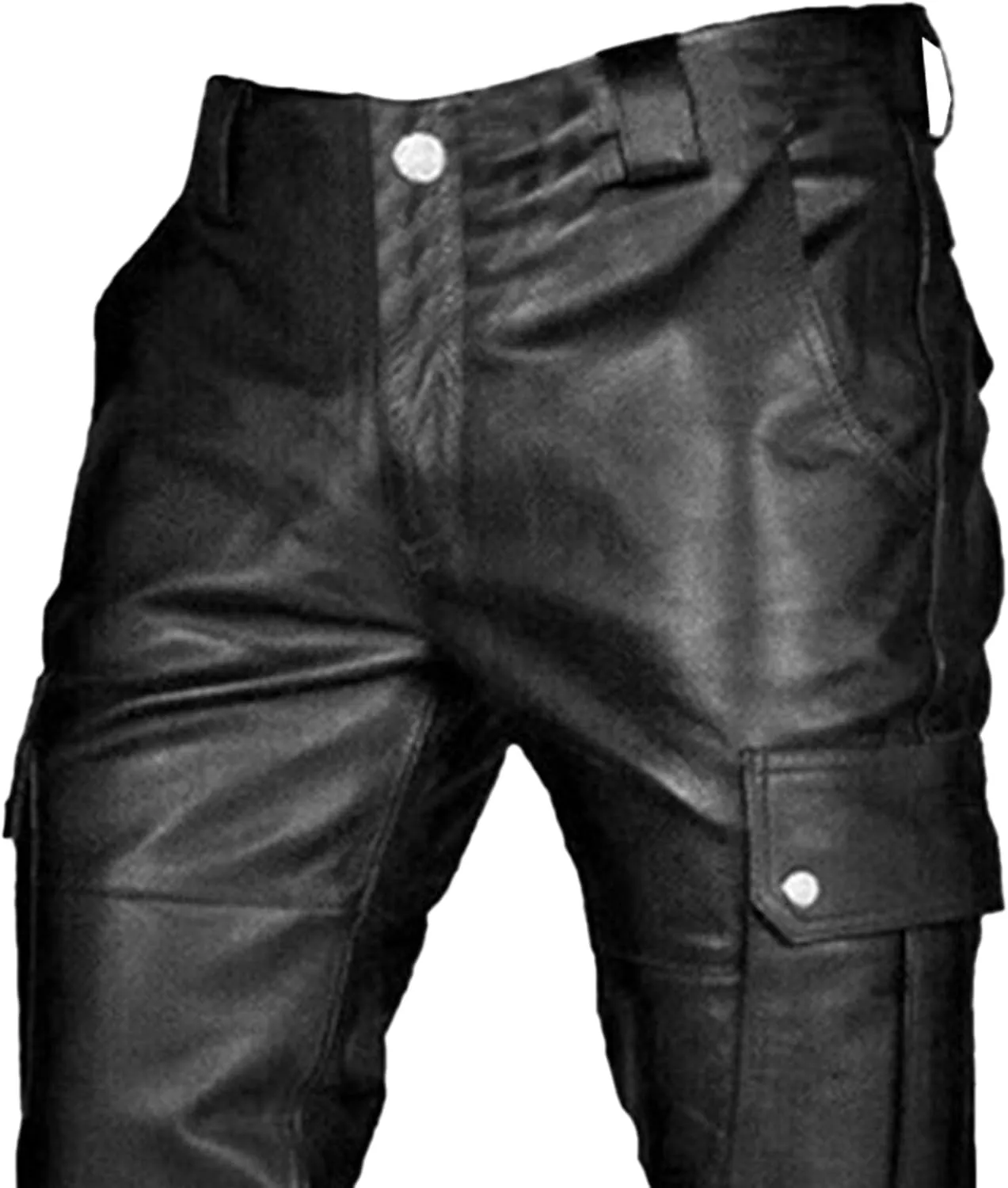 Men's Casual PU Coat Leather Pants Set Motorcycle Two-Piece Leather Jacket Zip Up Bomber Faux Leathers Jacket