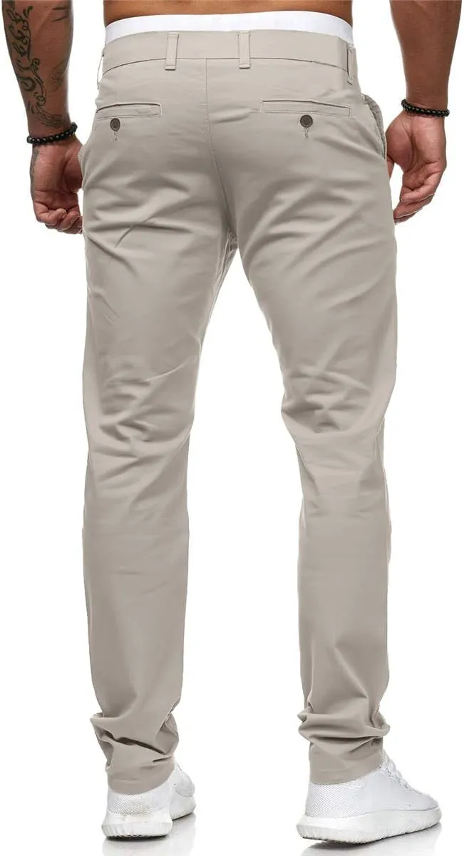 Mens Chinos Pants Skinny Flat Front Joggers Dress Pants Slim Fit Workout Pants for Men Sweatpants Hiking Pants