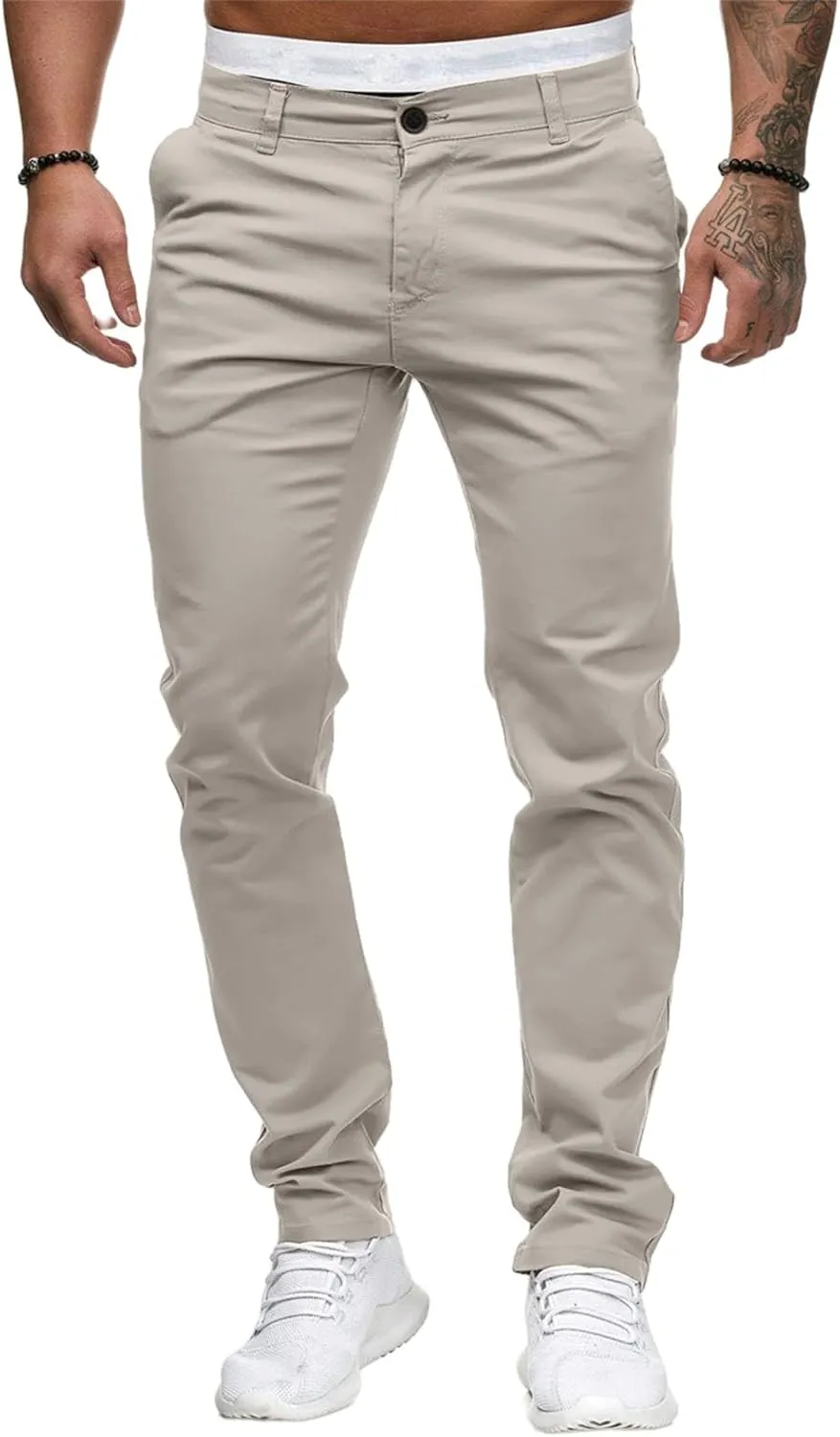 Mens Chinos Pants Skinny Flat Front Joggers Dress Pants Slim Fit Workout Pants for Men Sweatpants Hiking Pants