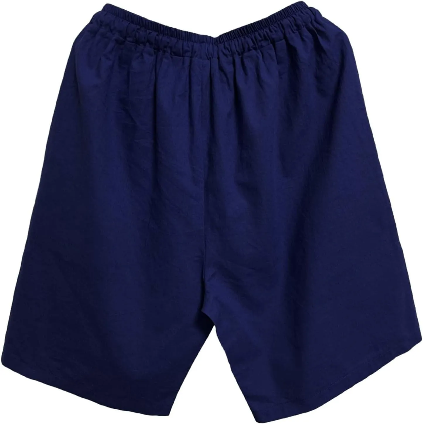 Men's Cotton Linen Shorts with Pockets Solid Color Wide Leg Drawstring Five Pants Lightweight Breathable Summer Basic Capris