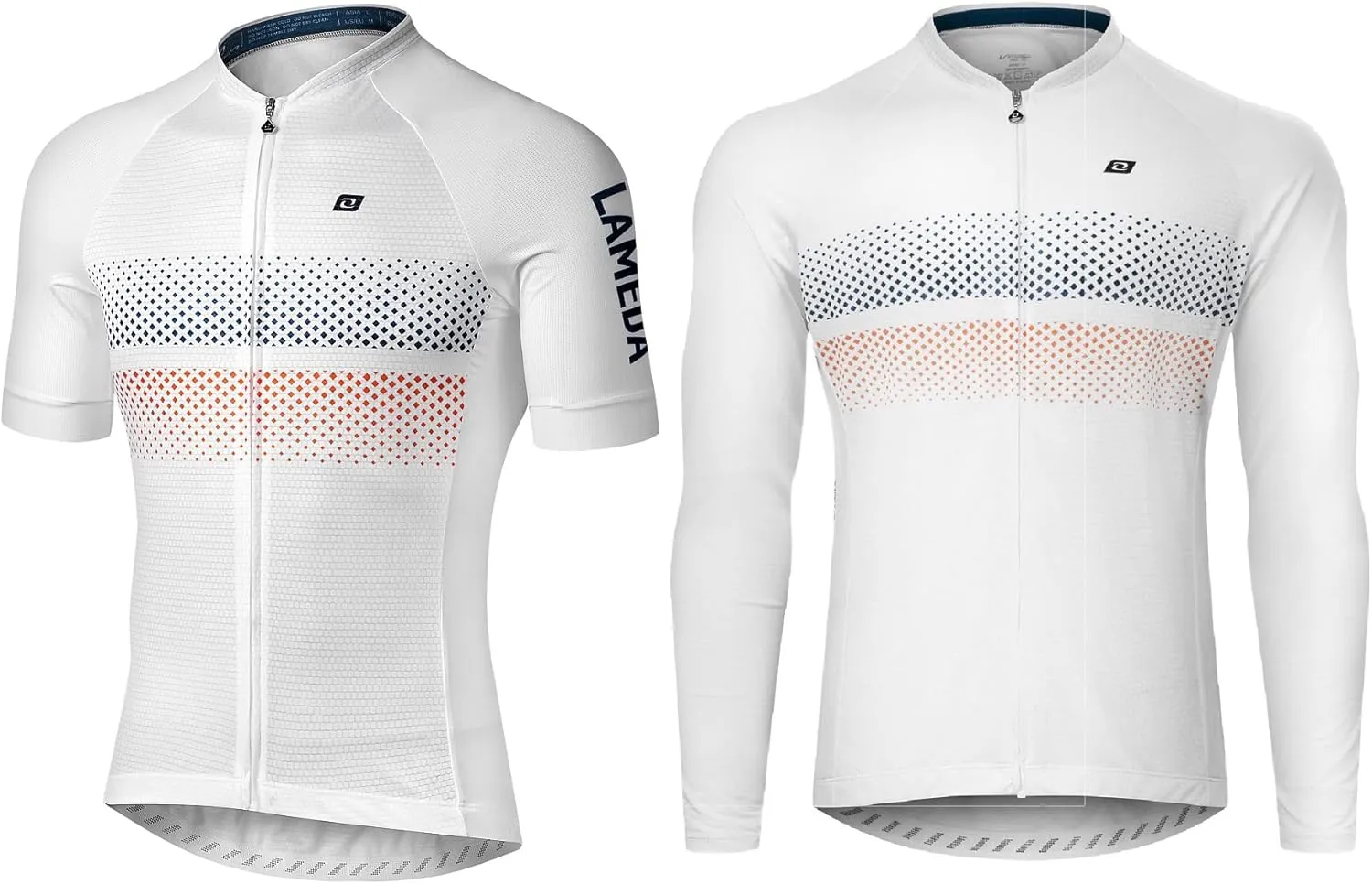 Men's Cycling Jersey Short Sleeve   Long Sleeve, Breathable Quick Dry Lightweight Elastic Road Bike Shirt Full Zip White X-Large