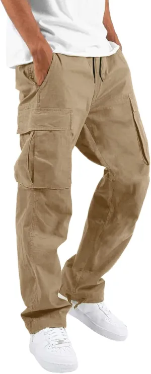Mens Golf PantsCargo Pants for Men,Fashion Pants Loose Fit Straight-Leg Trousers Overalls Hiking Joggers with Pockets Mens PantsChino Pants Slim Fit