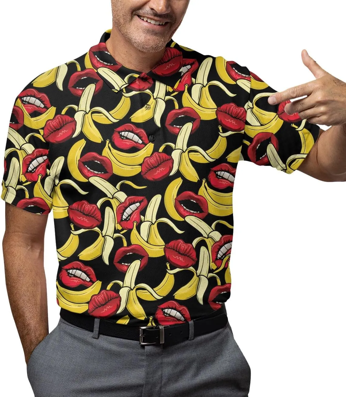Men's Golfing Avocado Golfers Golf Polo Shirt Funny Avocado Golf Polo Golf Shirts for Men