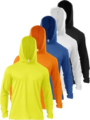 Mens Sun Protection Long Sleeve Hoodie Rash Guard SPF Lightweight Quick Dry UV Shirts Outdoor Fishing Active Wear
