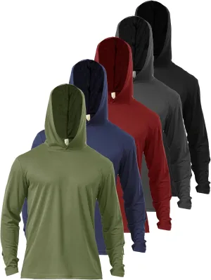 Mens Sun Protection Long Sleeve Hoodie Rash Guard SPF Lightweight Quick Dry UV Shirts Outdoor Fishing Active Wear
