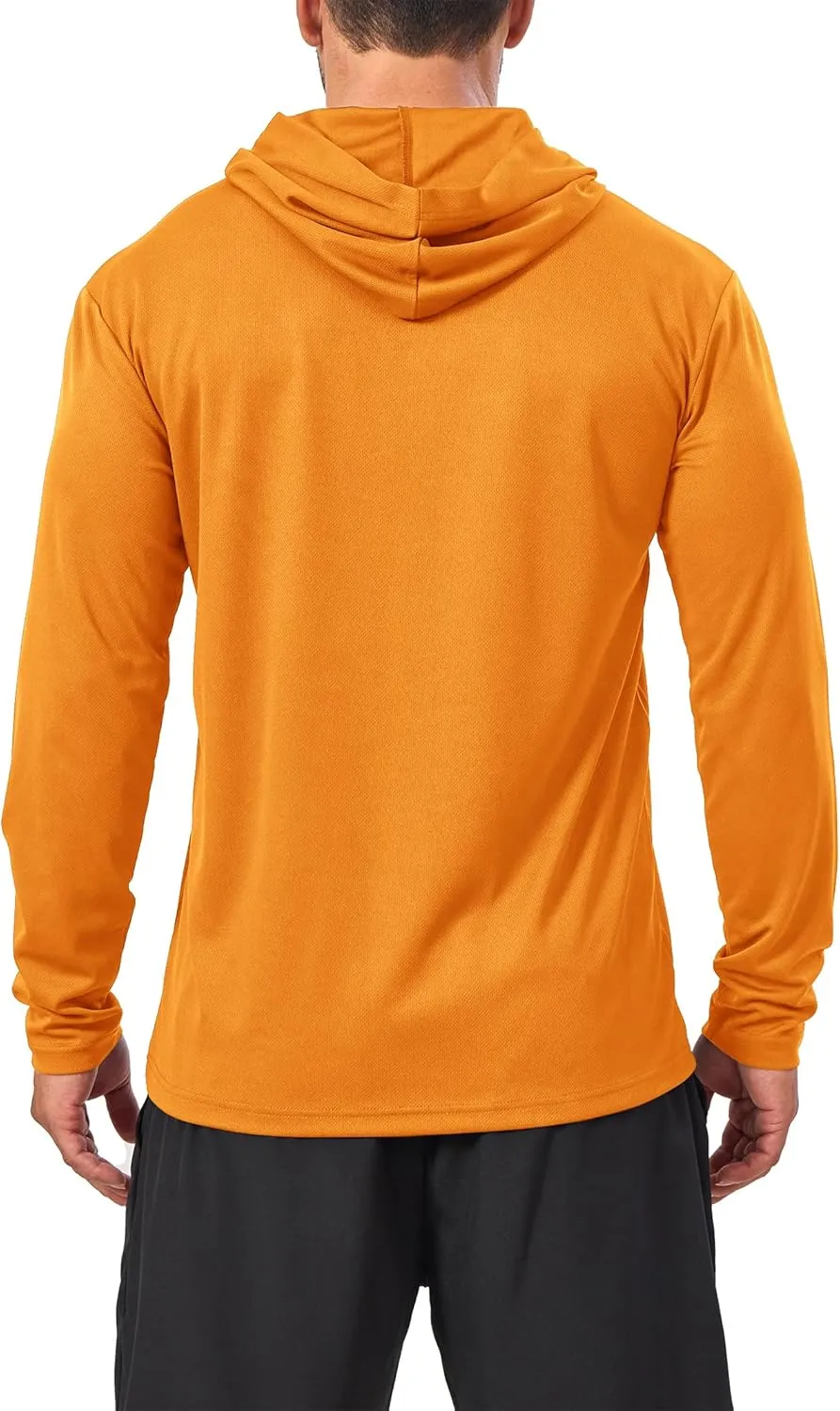 Mens Sun Protection Long Sleeve Hoodie Rash Guard SPF Lightweight Quick Dry UV Shirts Outdoor Fishing Active Wear