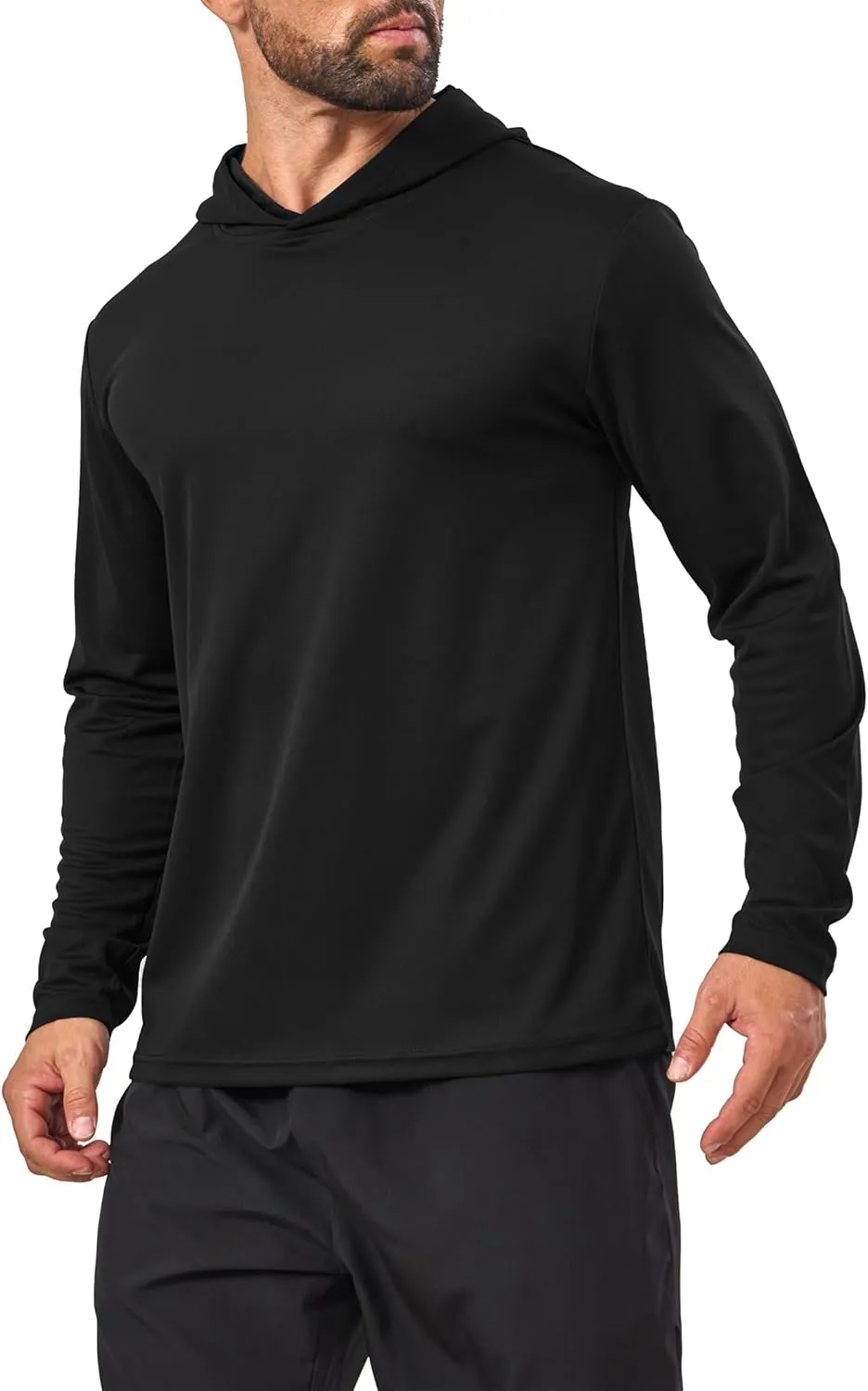 Mens Sun Protection Long Sleeve Hoodie Rash Guard SPF Lightweight Quick Dry UV Shirts Outdoor Fishing Active Wear