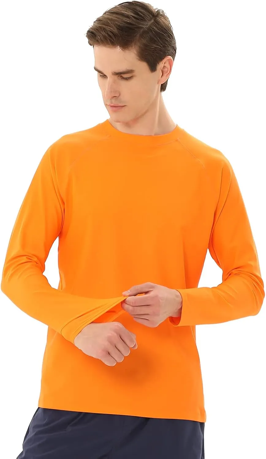 Men's Swim Shirts Rash Guard Long Sleeve UPF 50  Sun Protection Quick Dry Compression Surf Shirt