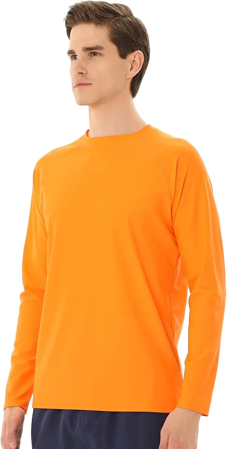 Men's Swim Shirts Rash Guard Long Sleeve UPF 50  Sun Protection Quick Dry Compression Surf Shirt