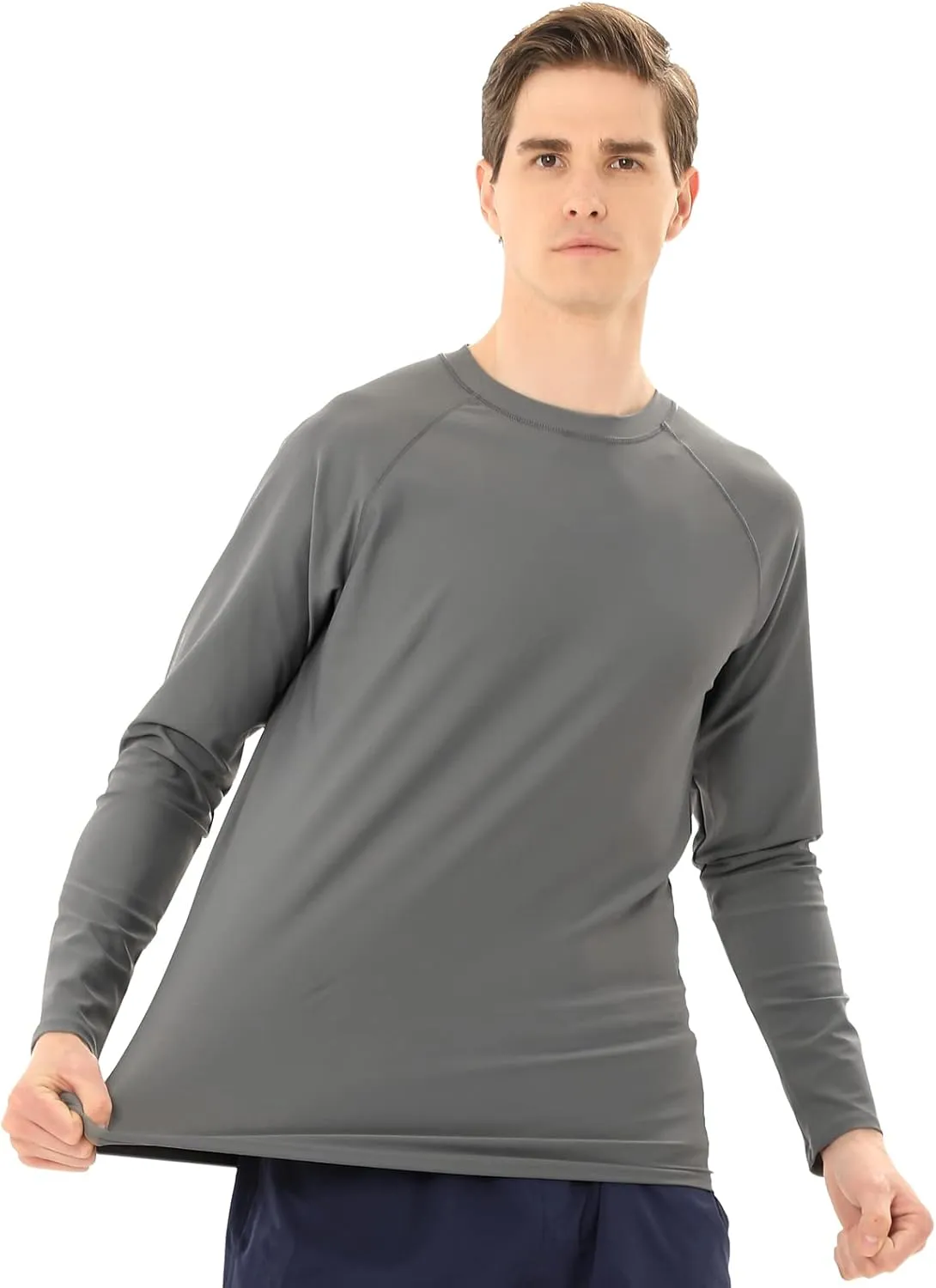 Men's Swim Shirts Rash Guard Long Sleeve UPF 50  Sun Protection Quick Dry Compression Surf Shirt