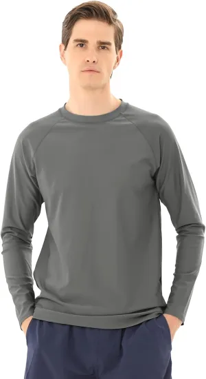 Men's Swim Shirts Rash Guard Long Sleeve UPF 50  Sun Protection Quick Dry Compression Surf Shirt