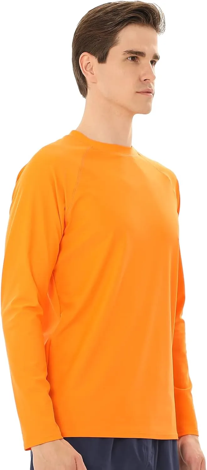 Men's Swim Shirts Rash Guard Long Sleeve UPF 50  Sun Protection Quick Dry Compression Surf Shirt