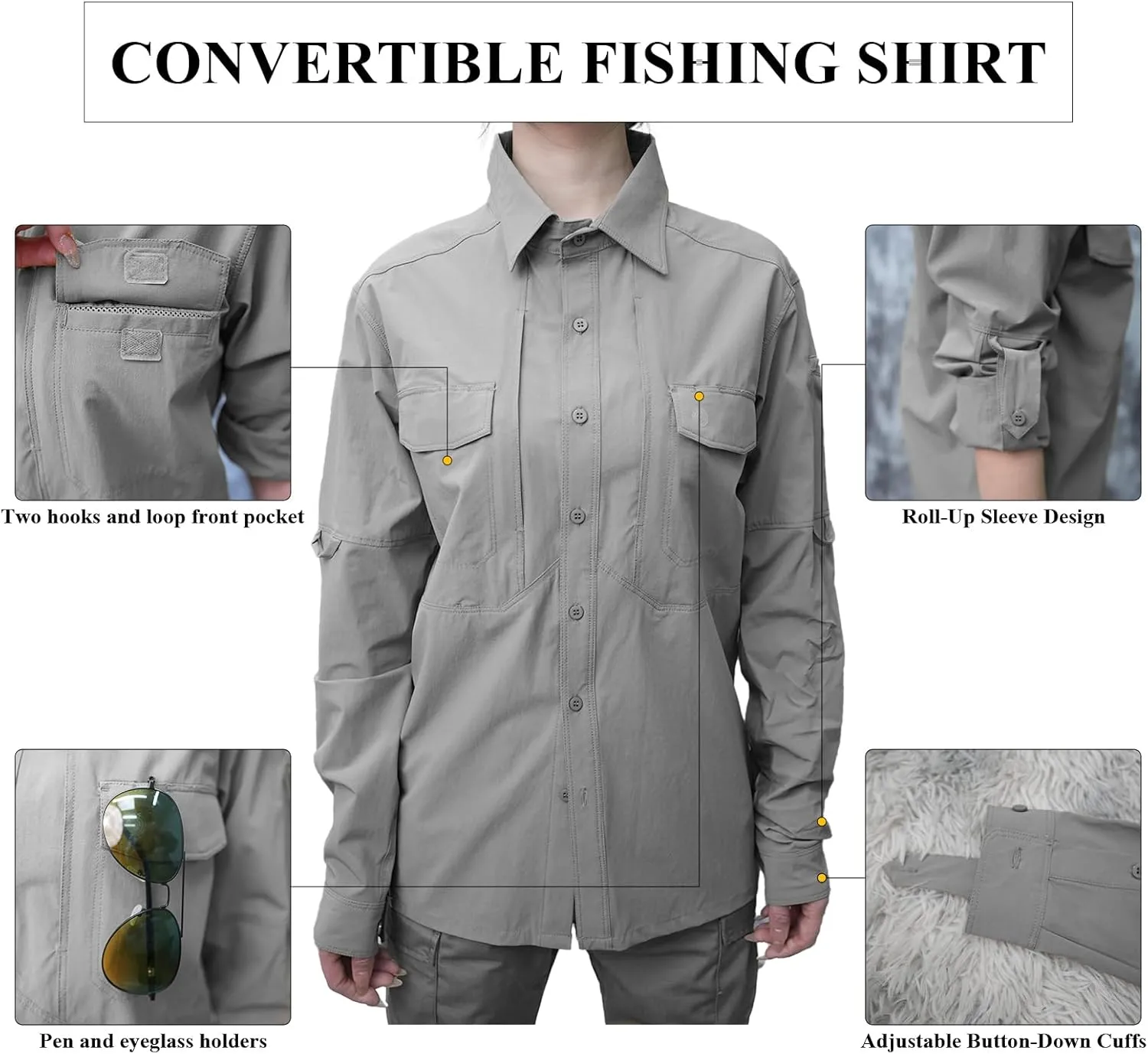 Men's Tactical Long Sleeve Shirts Quick Dry Breathable Military Fishing Sun Protection Button-Down Work Shirt