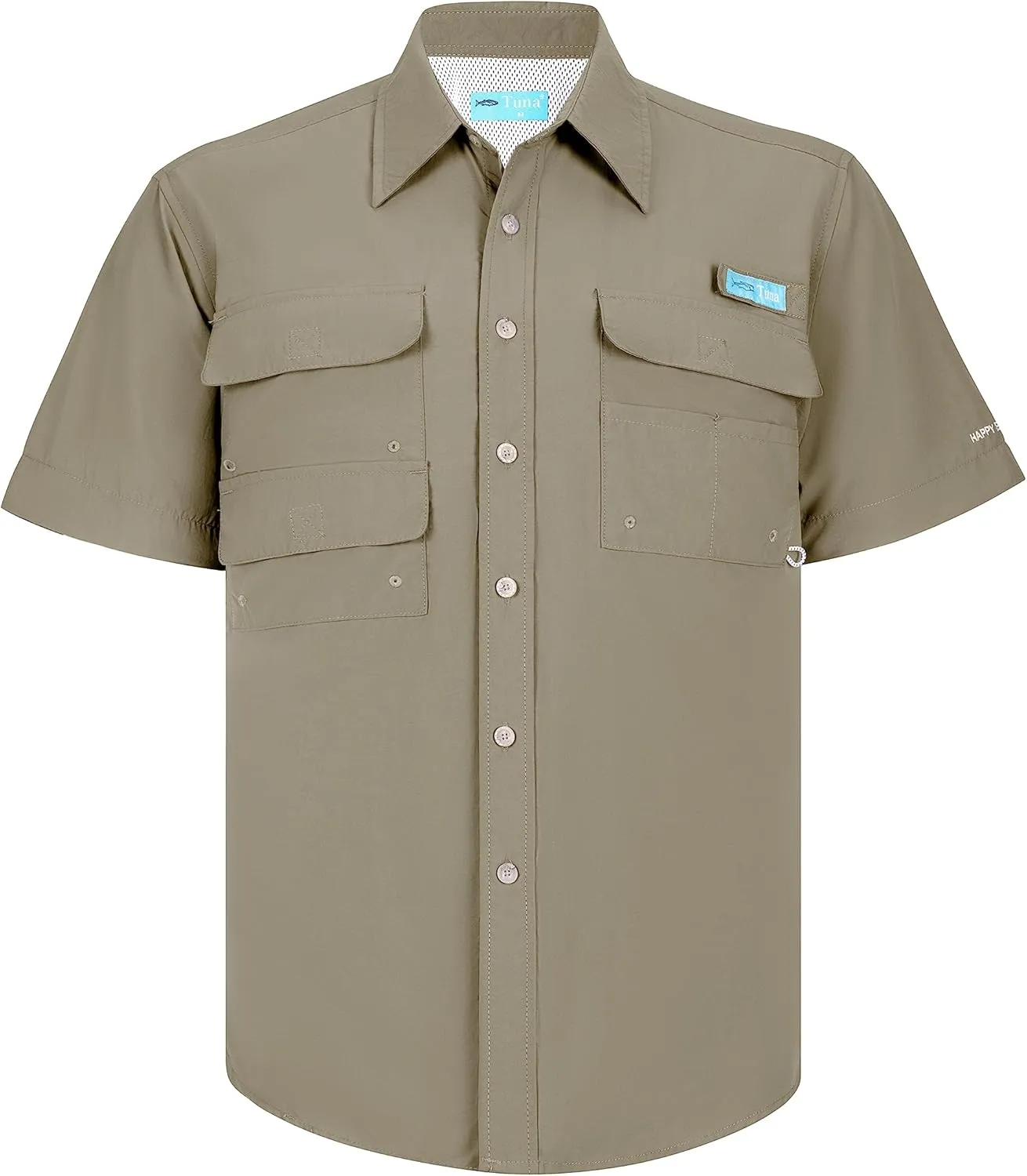Men's UV UPF 50  Sun Protection Soild Waterproof Breathable Fast Dry SPF Hiking Fishing Short Sleeve Shirt