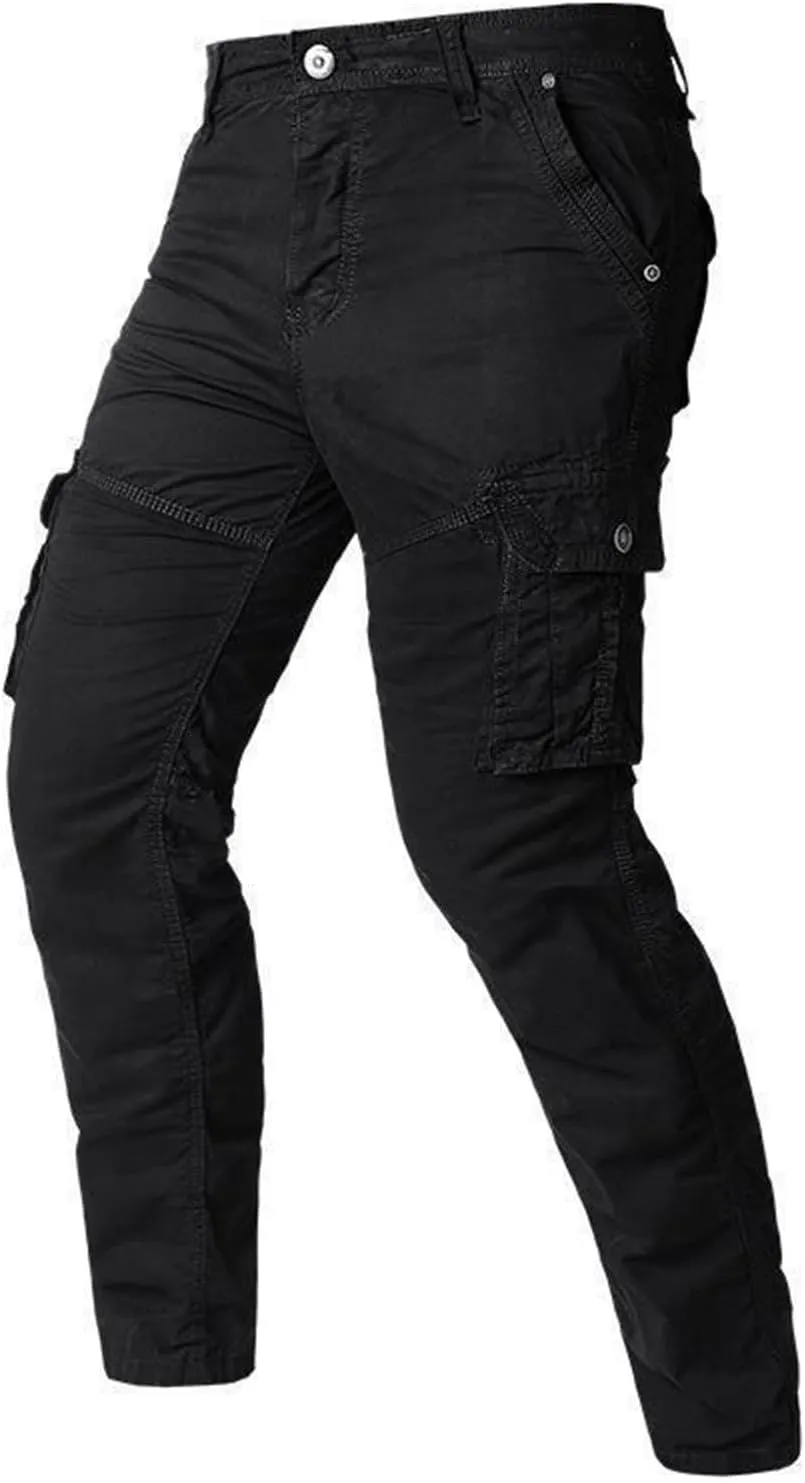 Men's Work Pants Cargo Men's Drawstring Workwear Solid Colour Trousers Men's Casual Sports Slim Fit Pantalones Tcticos