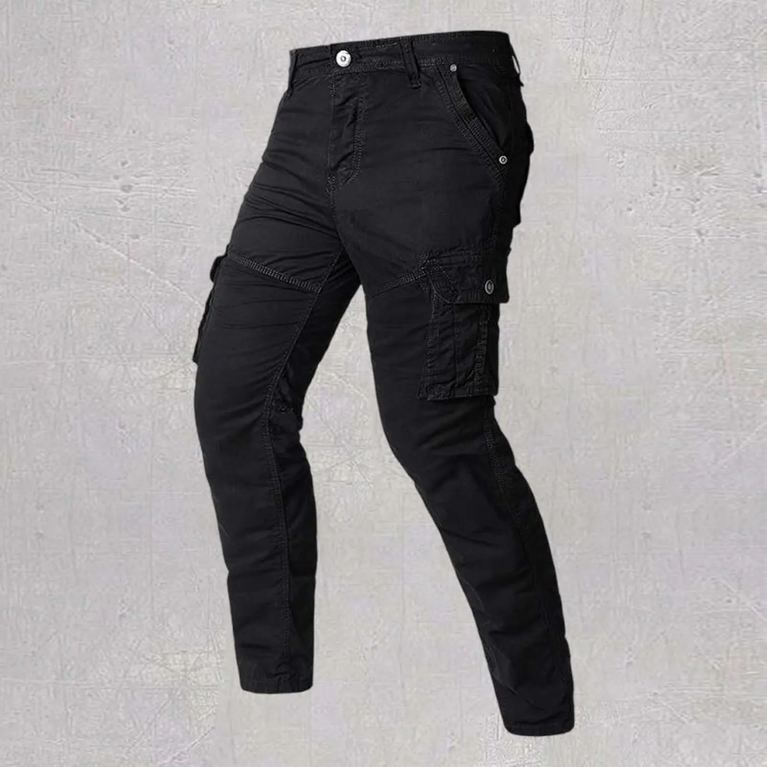 Men's Work Pants Cargo Men's Drawstring Workwear Solid Colour Trousers Men's Casual Sports Slim Fit Pantalones Tcticos