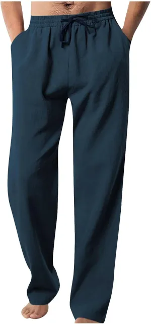 Mens Work Pants,Men Baggy Casual Comfy Long Pants Relaxed Loose Fit Wild Pants Mens Casual Baggy Drawstring Pants
