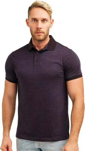 Merino Wool Polo Shirt Men - Anti-Odor 100% Merino Wool Shirts for Men Short Sleeve Breathable (Grey Granite Slim, Medium)