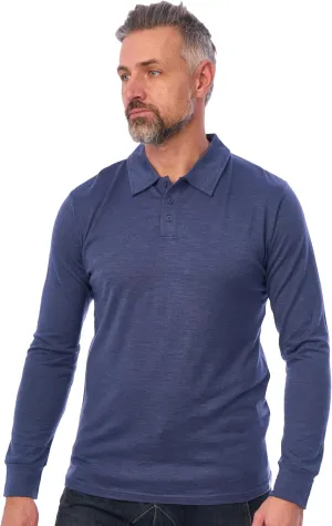 Merino.tech Merino Wool Polo Shirts for Men - 100% Merino Wool Base Layer Mens Breathable Anti-Odor Thermal Long Sleeve Shirt
