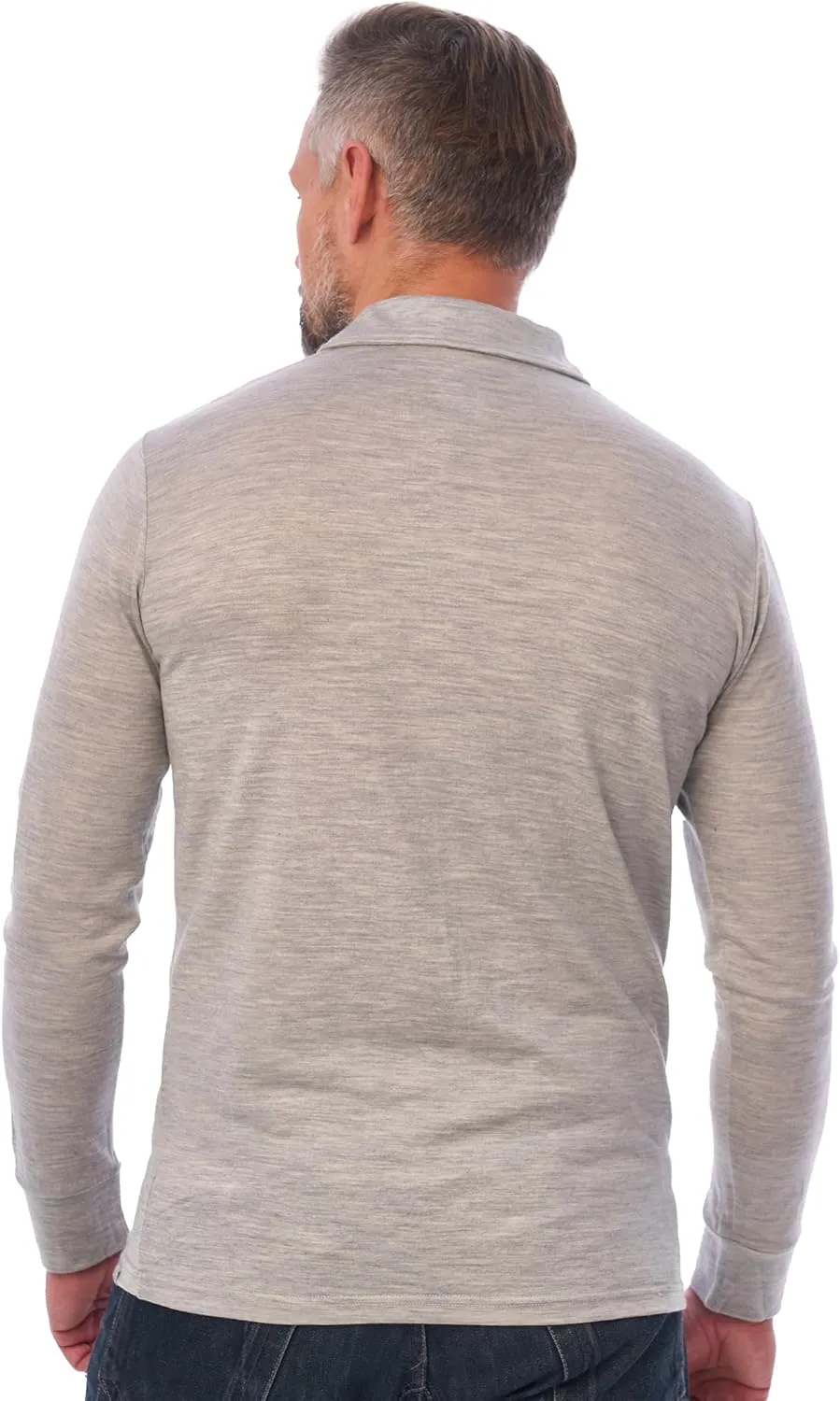 Merino.tech Merino Wool Polo Shirts for Men - 100% Merino Wool Base Layer Mens Breathable Anti-Odor Thermal Long Sleeve Shirt