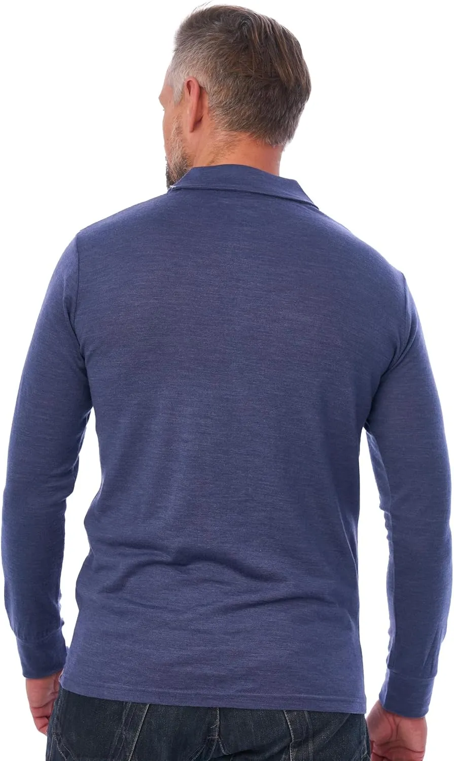 Merino.tech Merino Wool Polo Shirts for Men - 100% Merino Wool Base Layer Mens Breathable Anti-Odor Thermal Long Sleeve Shirt