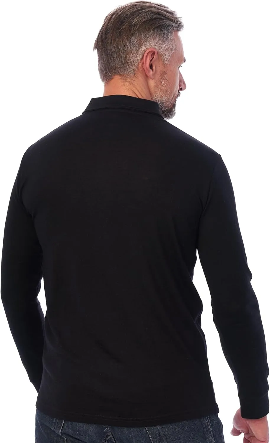 Merino.tech Merino Wool Polo Shirts for Men - 100% Merino Wool Base Layer Mens Breathable Anti-Odor Thermal Long Sleeve Shirt