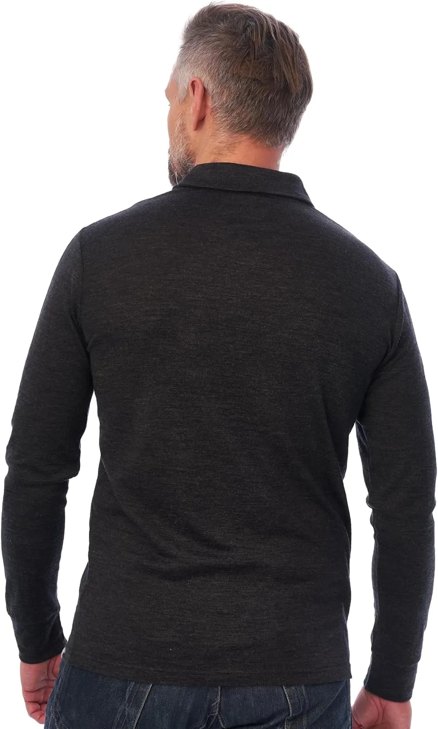 Merino.tech Merino Wool Polo Shirts for Men - 100% Merino Wool Base Layer Mens Breathable Anti-Odor Thermal Long Sleeve Shirt