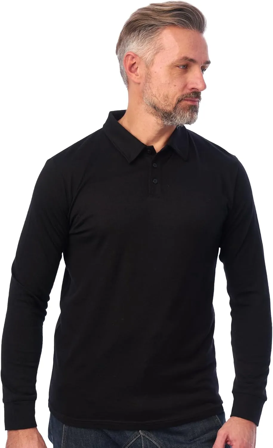 Merino.tech Merino Wool Polo Shirts for Men - 100% Merino Wool Base Layer Mens Breathable Anti-Odor Thermal Long Sleeve Shirt