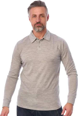 Merino.tech Merino Wool Polo Shirts for Men - 100% Merino Wool Base Layer Mens Breathable Anti-Odor Thermal Long Sleeve Shirt