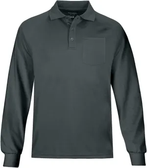 MOHEEN Men's Casual Solid Golf Shirts Outdoor Quick Dry Long Sleeve Moisture Wicking Performance Polo Shirt with Pocket