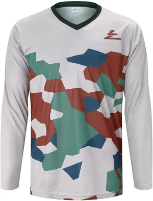 Mountain Bike Jersey Mens Long Sleeve Motocross Jersey Cycling Jersey Breathable Quick Dry Downhill BMX Off-Road