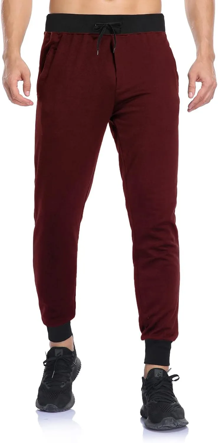 Muscularfit Lightweight Pants Men 2023 Casual Loose Lace-Up Elasticated Sport Sweatpants Regular Fit Solid Straight Legs