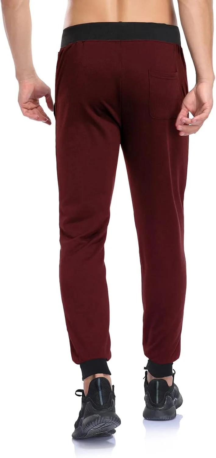 Muscularfit Lightweight Pants Men 2023 Casual Loose Lace-Up Elasticated Sport Sweatpants Regular Fit Solid Straight Legs