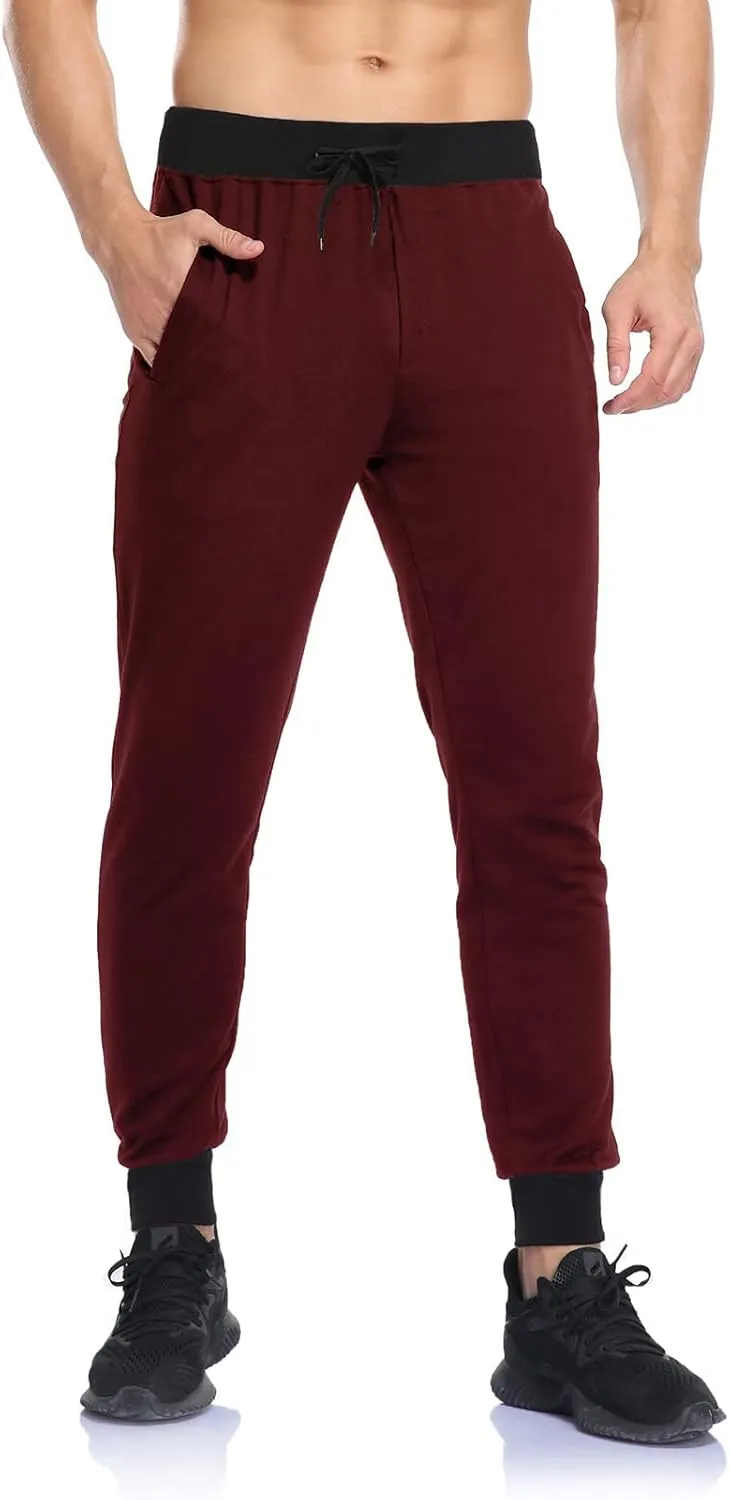 Muscularfit Lightweight Pants Men 2023 Casual Loose Lace-Up Elasticated Sport Sweatpants Regular Fit Solid Straight Legs