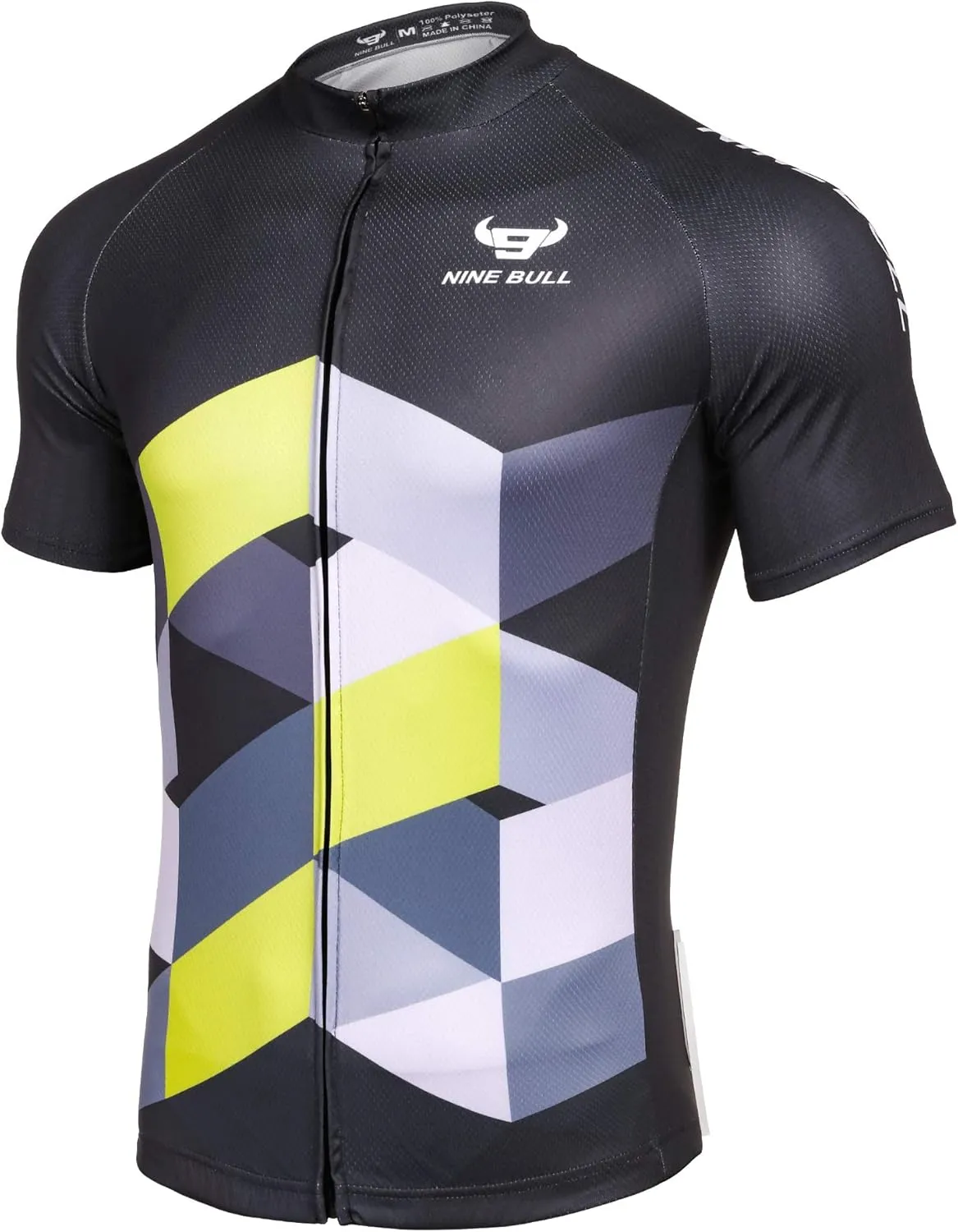 nine bull Men's Cycling Bike Jersey Short Sleeve with 3 Rear Pockets Moisture Wicking, Breathable, Quick Dry Biking Shirt