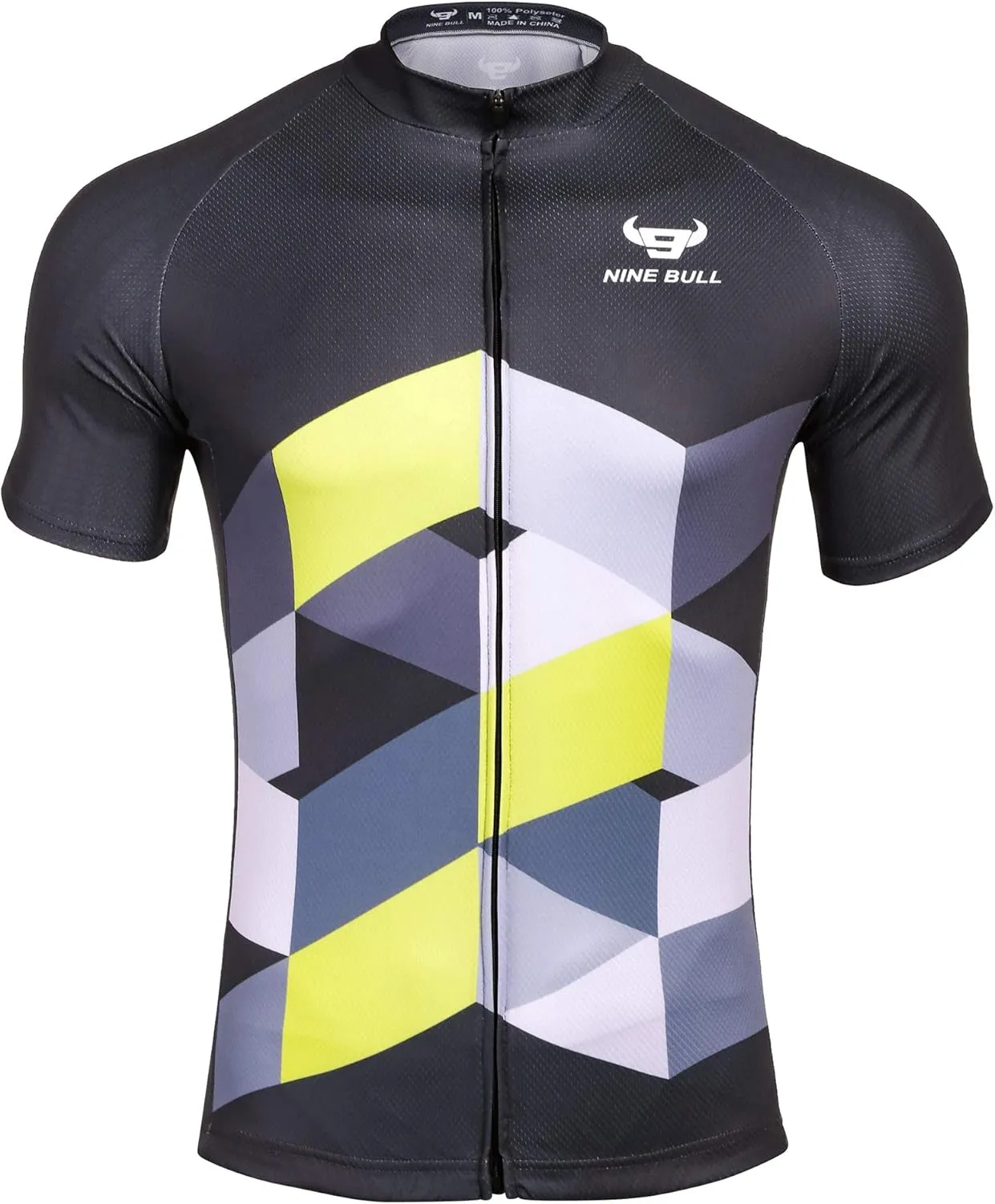nine bull Men's Cycling Bike Jersey Short Sleeve with 3 Rear Pockets Moisture Wicking, Breathable, Quick Dry Biking Shirt