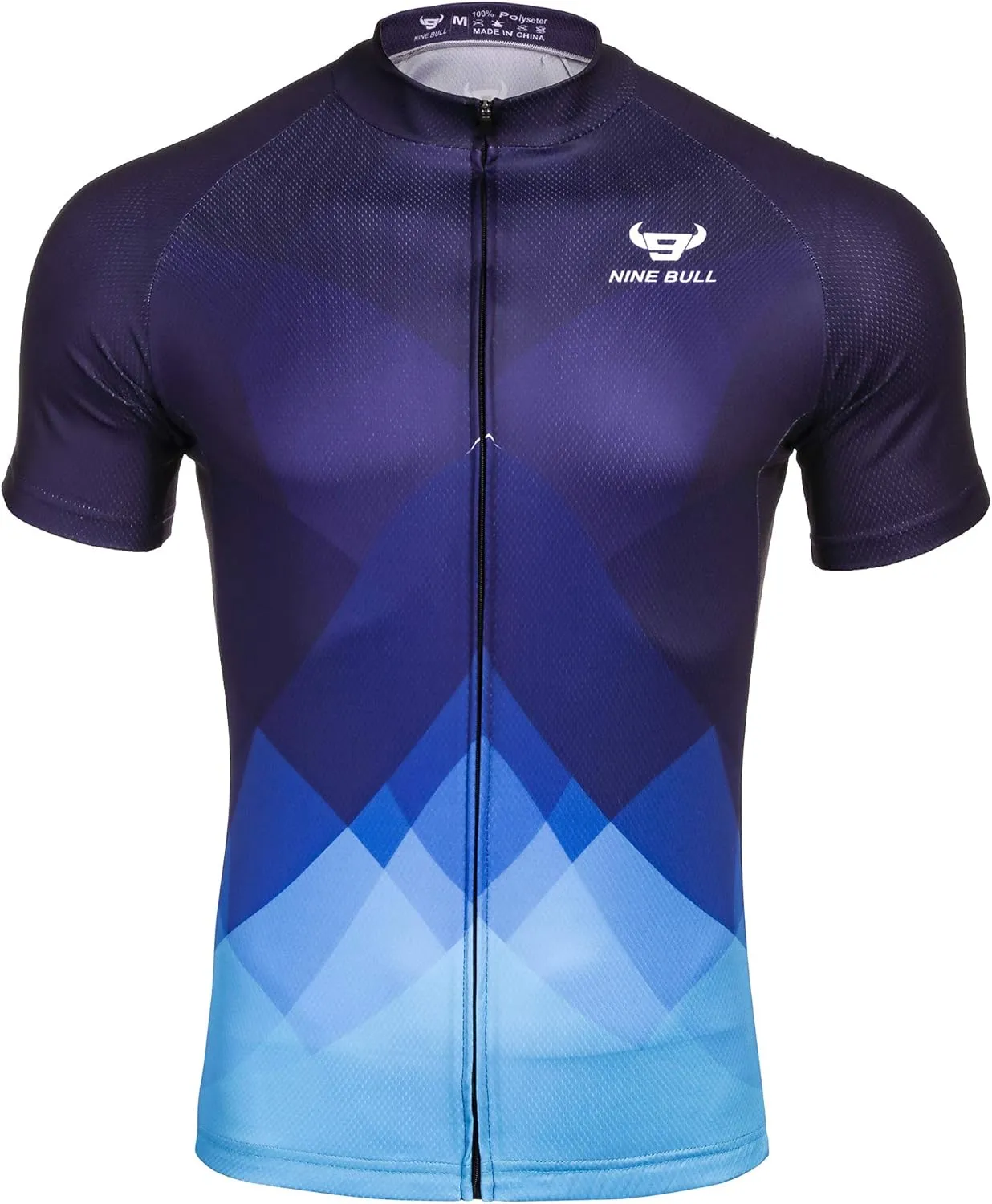 nine bull Men's Cycling Bike Jersey Short Sleeve with 3 Rear Pockets Moisture Wicking, Breathable, Quick Dry Biking Shirt